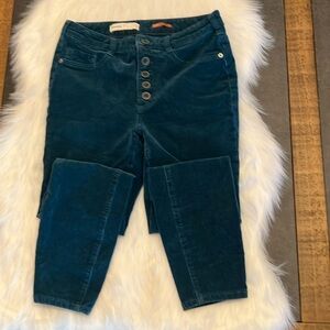 Anthropologie Pilcro Navy High-Rise Skinny Button-Fly Corduroy Pants Size 29